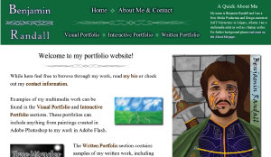 First Portfolio Site Screen Capture